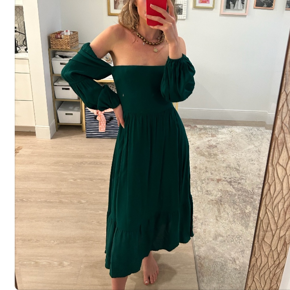 Reformation Mica Dress in Emerald
